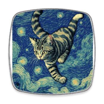 Surreal Impressionistic Cat Impressionism Cats Ar - Square fridge magnet - white - Front