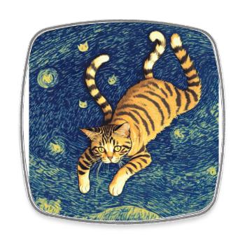 Surreale impressionistische Katze Impressionismus Katzen Ar - Viereckiger Kühlschrankmagnet - Weiß - Vorne