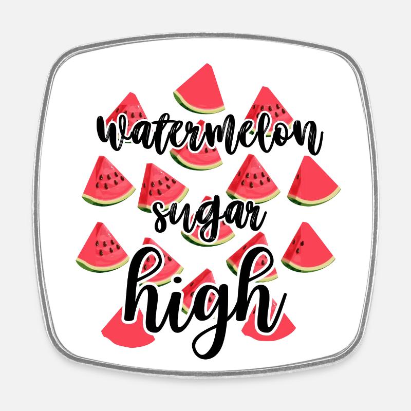 Watermelon - Watermelone- Sugar - Square fridge magnet - white