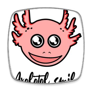 Axolotl Smile - Happy Axolotl - Viereckiger Kühlschrankmagnet - Weiß - Vorne