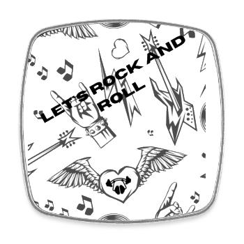 Let s rock and roll - Viereckiger Kühlschrankmagnet - Weiß - Vorne