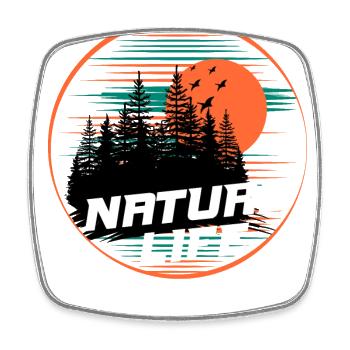 Nature Life Circle - Viereckiger Kühlschrankmagnet - Weiß - Vorne