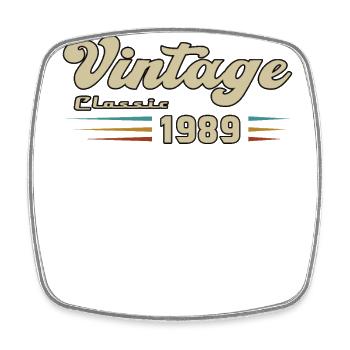 1989 Geburtstag Vintage Classic - Viereckiger Kühlschrankmagnet - Weiß - Vorne