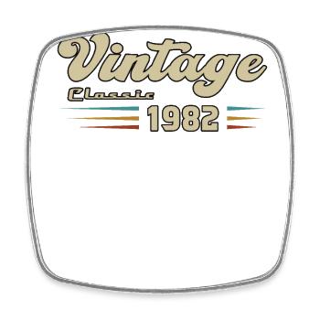 1982 Geburtstag Vintage Classic - Viereckiger Kühlschrankmagnet - Weiß - Vorne