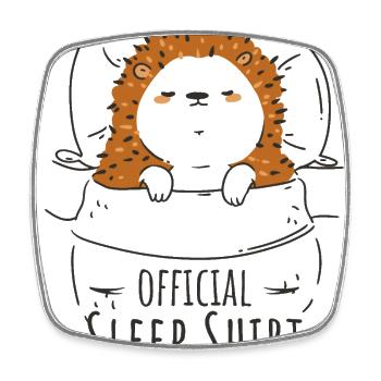 Hedgehog Offizielles Schlafshirt für Hedgeho-Fans - Viereckiger Kühlschrankmagnet - Weiß - Vorne