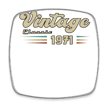 1971 Geburtstag Vintage Classic - Viereckiger Kühlschrankmagnet - Weiß - Vorne