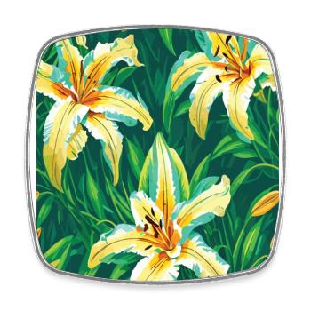 Lys Motif Fleurs Nature Végétale - Magnet carré - blanc - Devant