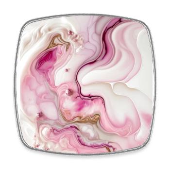Pastellrosa und goldenes Farbwirbelmuster - Viereckiger Kühlschrankmagnet - Weiß - Vorne