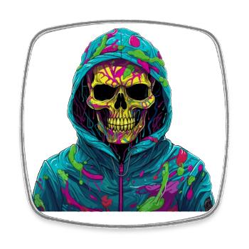 Cooler Skull Totenkopf für deinen coolen Look - Viereckiger Kühlschrankmagnet - Weiß - Vorne