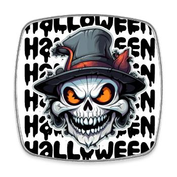 Halloween design creepy for the next party - Square fridge magnet - white - Front