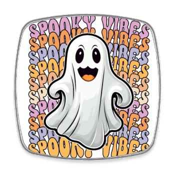 Halloween Spooky Vibes Geist für die nächste Party - Viereckiger Kühlschrankmagnet - Weiß - Vorne