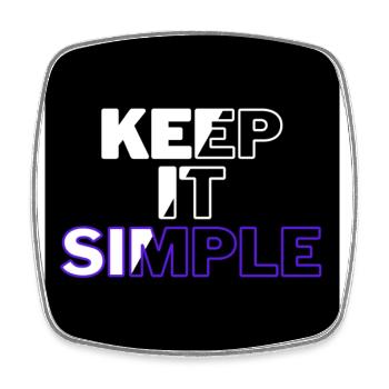 Keep it simple - Viereckiger Kühlschrankmagnet - Weiß - Vorne