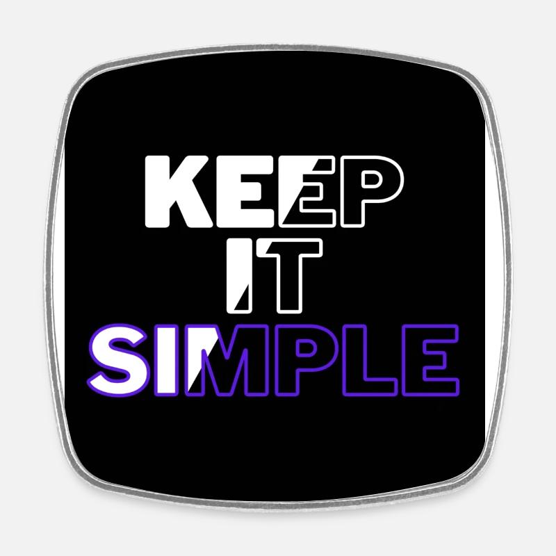 Keep it simple - Square fridge magnet - white