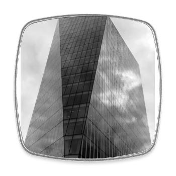 Urban Skyline Reflections - Square fridge magnet - white - Front
