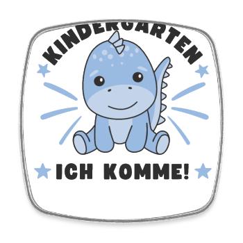 Kindergarten Ich Komme! Dino - Viereckiger Kühlschrankmagnet - Weiß - Vorne