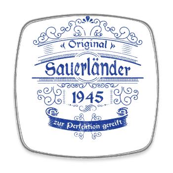1945 Geburtstag Sauerländer Original Whiskey blau - Viereckiger Kühlschrankmagnet - Weiß - Vorne