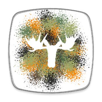 Majestic moose head for outdoor fans and hunters - Square fridge magnet - white - Front
