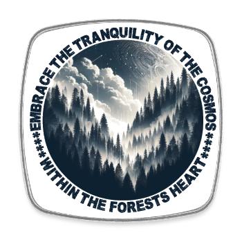 Mystic Forest Nightscape: A Celestial Symphony - Square fridge magnet - white - Front