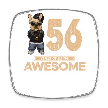 56 ans d’être un chien cool génial - Magnet carré - blanc - Devant