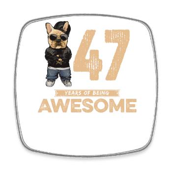 47 ans d’être un chien cool génial - Magnet carré - blanc - Devant