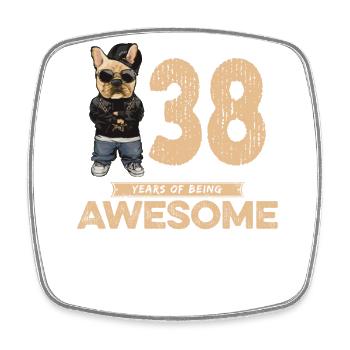 38 ans d’être un chien cool génial - Magnet carré - blanc - Devant