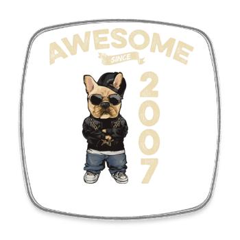 2007 Anniversaire Génial depuis Cool Dog - Magnet carré - blanc - Devant