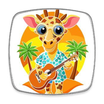Lustige Giraffe Cartoon Sommer Strand Sonnenbrille - Viereckiger Kühlschrankmagnet - Weiß - Vorne