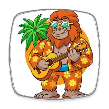 Lustige Bigfoot Cartoon Sommer Strand Sonnenbrille - Viereckiger Kühlschrankmagnet - Weiß - Vorne