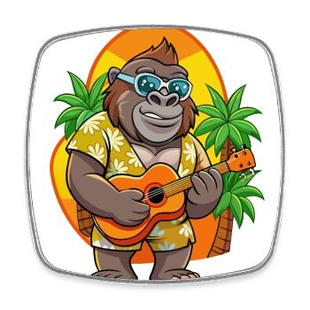 Lustige Gorilla Cartoon Sommer Strand Sonnenbrille - Viereckiger Kühlschrankmagnet - Weiß - Vorne