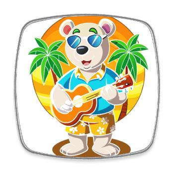 Lustige Eisbär Cartoon Sommer Strand Sonnenbrille - Viereckiger Kühlschrankmagnet - Weiß - Vorne
