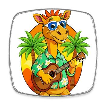 Lustige Kamel Cartoon Sommer Strand Sonnenbrille Gitarre - Viereckiger Kühlschrankmagnet - Weiß - Vorne
