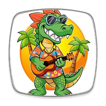 Lustige Krokodil Cartoon Sommer Strand Sonnenbrille - Viereckiger Kühlschrankmagnet - Weiß - Vorne