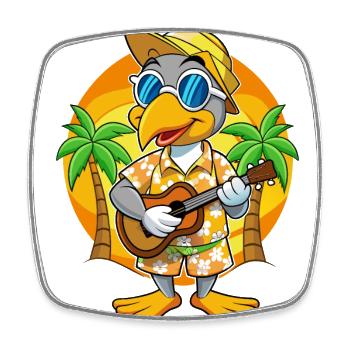 Lustige Pelikan Sommer Strand Sonnenbrille Hawaiianisch - Viereckiger Kühlschrankmagnet - Weiß - Vorne