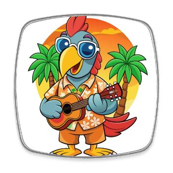 Lustige Papagei Sommer Strand Sonnenbrille Hawaiianisch - Viereckiger Kühlschrankmagnet - Weiß - Vorne