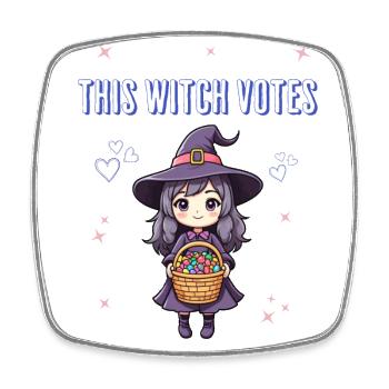 This witch votes - Square fridge magnet - white - Front