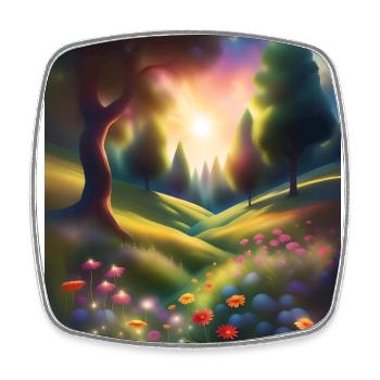 Wonderful forest graphic design - Square fridge magnet - white - Front