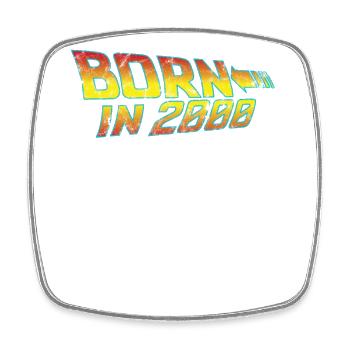 2000 Birth in Back to Future - Square fridge magnet - white - Front