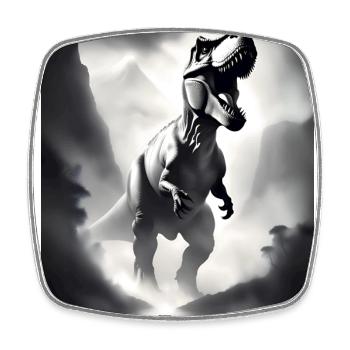 Cooles Tyrannosaurus Rex T-Shirt Design - Viereckiger Kühlschrankmagnet - Weiß - Vorne