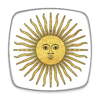 Spirituelles Symbol der Erleuchtung Sonne - Viereckiger Kühlschrankmagnet - Weiß - Vorne