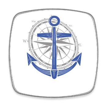 3 Capitaine Sailor Windrose - Magnet carré - blanc - Devant