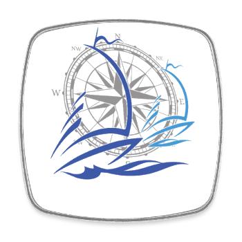 1 Capitaine Sailor Windrose - Magnet carré - blanc - Devant