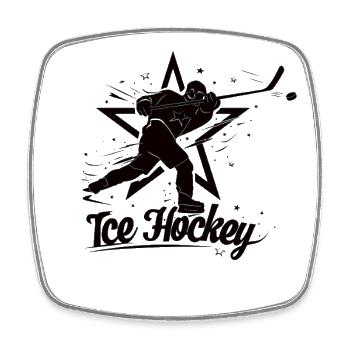 Hockey Silhouette - Square fridge magnet - white - Front