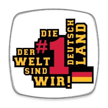 Deutschland (Nummer 1 der Welt) 01 - Viereckiger Kühlschrankmagnet - Weiß - Vorne
