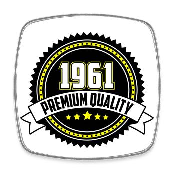 Farben änderbar | 1960 Emblem Premium Qualität - Viereckiger Kühlschrankmagnet - Weiß - Vorne