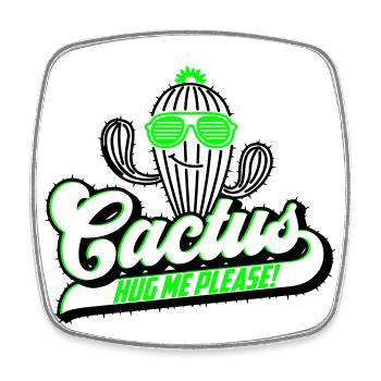 Farben änderbar | Kaktus Cactus Hug Me - Viereckiger Kühlschrankmagnet - Weiß - Vorne