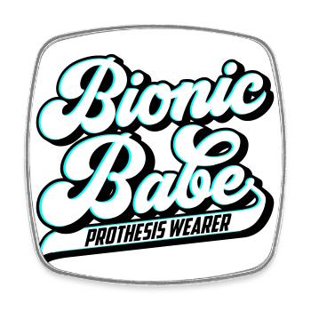 Bionic Babe | Prosthesis | Colors can be changed - Square fridge magnet - white - Front