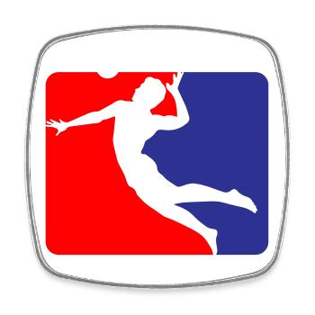 Volleyball Beach volleyball | Colors can be changed - Square fridge magnet - white - Front
