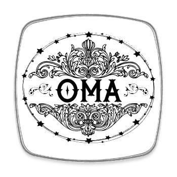 Oma - Viereckiger Kühlschrankmagnet - Weiß - Vorne