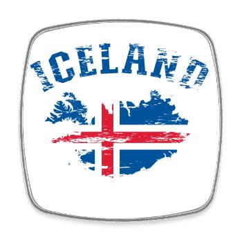 Island Landkarte Flagge used - Viereckiger Kühlschrankmagnet - Weiß - Vorne