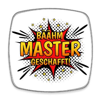 Master Level Complete Masterabschluss Geschenk - Viereckiger Kühlschrankmagnet - Weiß - Vorne